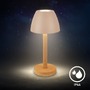 Stolní lampy dekorační - BRILO 7661011 Serina Wood stolní lampa - 2,5W, 200lm, bezdrátová, LED, dotykový vypínač, IP44, stmívatelná, béžová/dřevo - BRILO - foto 5