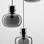 Vícečetná - NV 9236530 Závěsné svítidlo CINZIA kouřové sklo černý kabel černá kovová základna E27 3x12W 230V IP20 bez žárovky - NOVA LUCE - foto 5