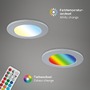 Kruhová - BRI 7035-034 RGB-CCT LED vestavná svítidla sada, pr.9,2 cm, 3x LED, 4,8 W, 450 lm, matný chrom - BRILONER - foto 5