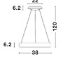 Kruhová - NV 9453432 Závěsné svítidlo RANDO THIN broušený zlatý hliník a akryl LED 30W 230V 3000K IP20 stmívatelné - NOVA LUCE - foto 5