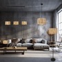 Stojací lampy - BRI 1855014 Slama stojanová lampa, stínidlo z mořské trávy, nožní vypínač, přírodní - BRILONER - foto 5