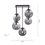 Vícečetná - LD 14602-18 Svítidlo stropní BIG WIDOW LED, černá, jednoduché, nadčasové, 5 ramenné - LEUCHTEN DIREKT / JUST LIGHT - foto 5