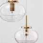 Vícečetná - NV 9236755 Závěsné svítidlo MAEVE čiré sklo bílý kabel mosazný zlatý kov E27 3x12W 230V IP20 bez žárovky - NOVA LUCE - foto 5