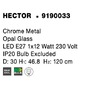 Koule - NV 9190033 Závěsné svítidlo HECTOR chromovaný kov opálové sklo E27 1x12W 230V IP20 bez žárovky - NOVA LUCE - foto 5