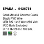Koule - NV 9426751 Závěsné svítidlo SPADA zlatý kov a chromové sklo černý PVC kabel E27 1x12W 230V IP20 bez žárovky - NOVA LUCE - foto 5