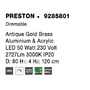 Kruhová - NV 9285801 Závěsné svítidlo PRESTON antický zlatý mosazný hliník a akryl LED 50W 230V 3000K IP20 stmívatelné - NOVA LUCE - foto 5