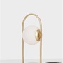 Stolní lampy dekorační - NV 9695225 Stolní lampa HOOK saténový zlatý kov a opálové bílé sklo LED 4.8W 230V 3000K IP20 - NOVA LUCE - foto 5