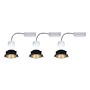 Kruhová - P 5146 Smart Home Zigbee set Smart Home Zigbee 3.0 vestavné svítidlo Cole + Zigbee Coin IP44 kruhové 88mm 3x6W 230V stmívatelné 2700K černá/zlatá mat - PAULMANN - foto 5