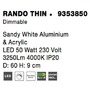 Kruhová - NV 9353850 Stropní svítidlo RANDO THIN bílý hliník a akryl LED 50W 230V 4000K IP20 stmívatelné - NOVA LUCE - foto 5