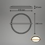 Kruhová - BRI 3844015 Remsa LED stropní svítidlo, dekor dřeva, přímé a nepřímé osvětlení, oválné 31,5x29 cm, černá/dřevo - BRILONER - foto 5