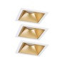 Koupelnová - P 93130 LED vestavné svítidlo 3-krokové-stmívatelné Cole Coin základní sada IP44 hranaté 88x88mm Coin 3x6W 230V stmívatelné 2700K bílá/zlatá mat - PAULMANN - foto 5