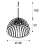 Polokoule - LA 1008045 WUD závěsné světlo, E27, půlkulaté, otevřená koncovka kabelu, 1x max. 60W, černá - BIG WHITE (SLV) - foto 5
