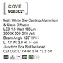 Zapuštěná - NV 9083021 Venkovní zapuštěné svítidlo do zdi COVE matný bílý litý hliník a skleněný difuzor LED 1.5W 3000K 200-240V 120st. IP54 - NOVA LUCE - foto 5