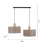 Vícečetná - LD 15113-80 LINEN Závěsné svítidlo, tkanina, len přírodní, E27, dřevo, 2-ramenné - LEUCHTEN DIREKT / JUST LIGHT - foto 5