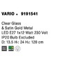 Dekorativní - NV 9191541 Závěsné svítidlo VARIO čiré sklo a saténový zlatý kov E27 1x12W 230V IP20 bez žárovky - NOVA LUCE - foto 5