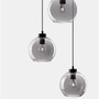 Vícečetná - NV 9241140 Závěsné svítidlo PALMER kouřové sklo černý kabel černá kovová základna E27 3x12W 230V IP20 bez žárovky - NOVA LUCE - foto 5