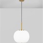 Koule - NV 9624061 Závěsné svítidlo LATO opálové sklo antický mosazný kov černý kabel E27 1x12W 230V IP20 bez žárovky - NOVA LUCE - foto 5