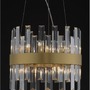 Kruhová - NV 9695219 Závěsné svítidlo CROWN saténový zlatý kov čirý křišťál (30 ks) G9 5x5W 230V IP20 bez žárovky - NOVA LUCE - foto 5