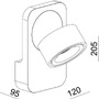 Bodová - IMPR 341232 Deko-Light nástěnné přisazené svítidlo Uni II 220-240V AC/50-60Hz 12,00 W 3000 K 670 lm 120 mm černá - foto 5