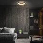 Kruhová - BRILO 3850015 Sufit Wood LED stropní svítidlo ploché, dřevěný dekor, přímé a nepřímé osvětlení, černá - BRILO - foto 5