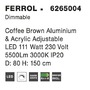 Kruhová - NV 6265004 Závěsné svítidlo FERROL kávově hnědý hliník a akryl nastavitelné LED 111W 3000K IP20 stmívatelné - NOVA LUCE - foto 5