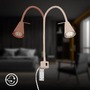 Bodová - BRI 2080011 Tuso Bett lampa na čtení - 4,7W, 400lm, LED, vypínač, nastavitelná, béžová - BRILONER - foto 5