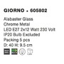 Kruhová - NV 605802 Stropní svítidlo GIORNO alabastrové sklo chromovaný kov E27 2x12W - NOVA LUCE - foto 5