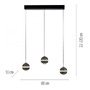 Vícečetná - LD 14991-18 Kolekce Schöner Wohnen LED závěsné svítidlo, černá, 3-ramenné, Comfort Lift, krokově stmívatelné, 3000K - JUST LIGHT - foto 5