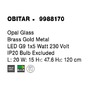 Koule - NV 9988170 Svítidlo závěsné  OBITAR opálové sklo mosazný zlatý kov G9 1x5W 230V IP20 bez žárovky - NOVA LUCE - foto 5