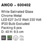 Plafoniéry - NV 600402 Stropní svítidlo ANCO matné bílé sklo chromovaný kov E27 2x12W - NOVA LUCE - foto 5