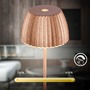 Stolní lampy dekorační - BRILO 7552013 Nabíjecí stolní lampa Riffle Mini - 20 cm, 1,5W, 150lm, bezdrátová, LED, stmívatelné, dotykový vypínač, měď - BRILO - foto 5