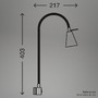 Bodová - BRI 2080011 Tuso Bett lampa na čtení - 4,7W, 400lm, LED, vypínač, nastavitelná, béžová - BRILONER - foto 5