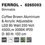 Kruhová - NV 6265003 Závěsné svítidlo FERROL kávově hnědý hliník a akryl nastavitelné LED 85W 3000K IP20 stmívatelné - NOVA LUCE - foto 5