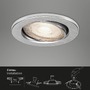 Kruhová - BRI 7147-039 3ks LED vestavné svítidlo, pr. 8,6 cm, 5 W, hliník - BRILONER - foto 5