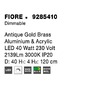 Kruhová - NV 9285410 Závěsné svítidlo FIORE antický zlatý mosazný hliník a akryl LED 40W 230V 3000K IP20 stmívatelné - NOVA LUCE - foto 5
