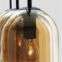 Podélná - NV 9236740 Závěsné svítidlo VELOR dvouvrstvé šampaň sklo černý kabel černá kovová základna E27 3x12W 230V IP20 bez žárovky - NOVA LUCE - foto 5