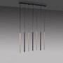 Vícečetná - PN 2117-18 FLUTE LED závěsné svítidlo černá matná mosaz 7 ramenné stmívatelné paměťová funkce SimplyDim 3000K - PAUL NEUHAUS - foto 5