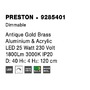Kruhová - NV 9285401 Závěsné svítidlo PRESTON antický zlatý mosazný hliník a akryl LED 25W 230V 3000K IP20 stmívatelné - NOVA LUCE - foto 5