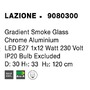 Dekorativní - NV 9080300 Závěsné svítidlo LAZIONE kouřové sklo s přechodem chromovaný hliník E27 1x12W 230V IP20 bez žárovky - NOVA LUCE - foto 5