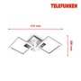 Hranatá - TF 318508TF TELEFUNKEN LED stropní svítidlo s čidlem, 47 cm, 12 W, chrom-hliník - BRILONER - foto 5