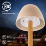 Stolní lampy dekorační - BRILO 7661011 Serina Wood stolní lampa - 2,5W, 200lm, bezdrátová, LED, dotykový vypínač, IP44, stmívatelná, béžová/dřevo - BRILO - foto 5