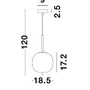 Koule - NV 9624064 Závěsné svítidlo LATO opálové sklo antický mosazný kov černý kabel E14 1x5W 230V IP20 bez žárovky - NOVA LUCE - foto 5