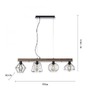 Podélná - LD 15214-78 KASKA LED závěsné svítidlo, nastavitelná výška, 4 ramenné, dřevodekor, černá, kovové stínítko - LEUCHTEN DIREKT / JUST LIGHT - foto 5