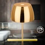 Stolní lampy dekorační - BRILO 7503017 LED nabíjecí stolní lampička Serina Mini, bezdrátová, 20cm, IP44, 2,5W, stmívatelné, dotykový vypínač, zlatá - BRILO - foto 5