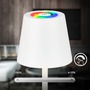 Stolní lampy dekorační - BRILO 7517016 Cilano RGBW stolní bezdrátová lampa IP44, stmívatelná, vč. nabíjecí základny, bílá - BRILO - foto 5