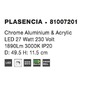 Kruhová - NV 81007201 Stropní svítidlo PLASENCIA chromovaný hliník a akryl LED 27W 230V 3000K IP20 - NOVA LUCE - foto 5