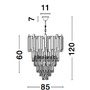 Dekorativní - NV 9050120 Závěsné svítidlo GRANE zlatý kov a křišťál E14 20x5W 230V IP20 bez žárovky - NOVA LUCE - foto 5