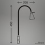 Bodová - BRI 2082011 Tusa Bett lampa na čtení - 4,7W, 400lm, LED, vypínač, nastavitelná, béžová - BRILONER - foto 5