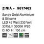 Kruhová - NV 9817462 Závěsné svítidlo ZINIA zlatý hliník a silikon LED 45W 230V 3000K IP20 - NOVA LUCE - foto 5