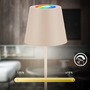 Stolní lampy dekorační - BRILO 7510011 Calida 3 v 1 RGBW stolní lampička bezdrátová IP44, stmívatelné, dotykový vypínač, béžová - BRILO - foto 5